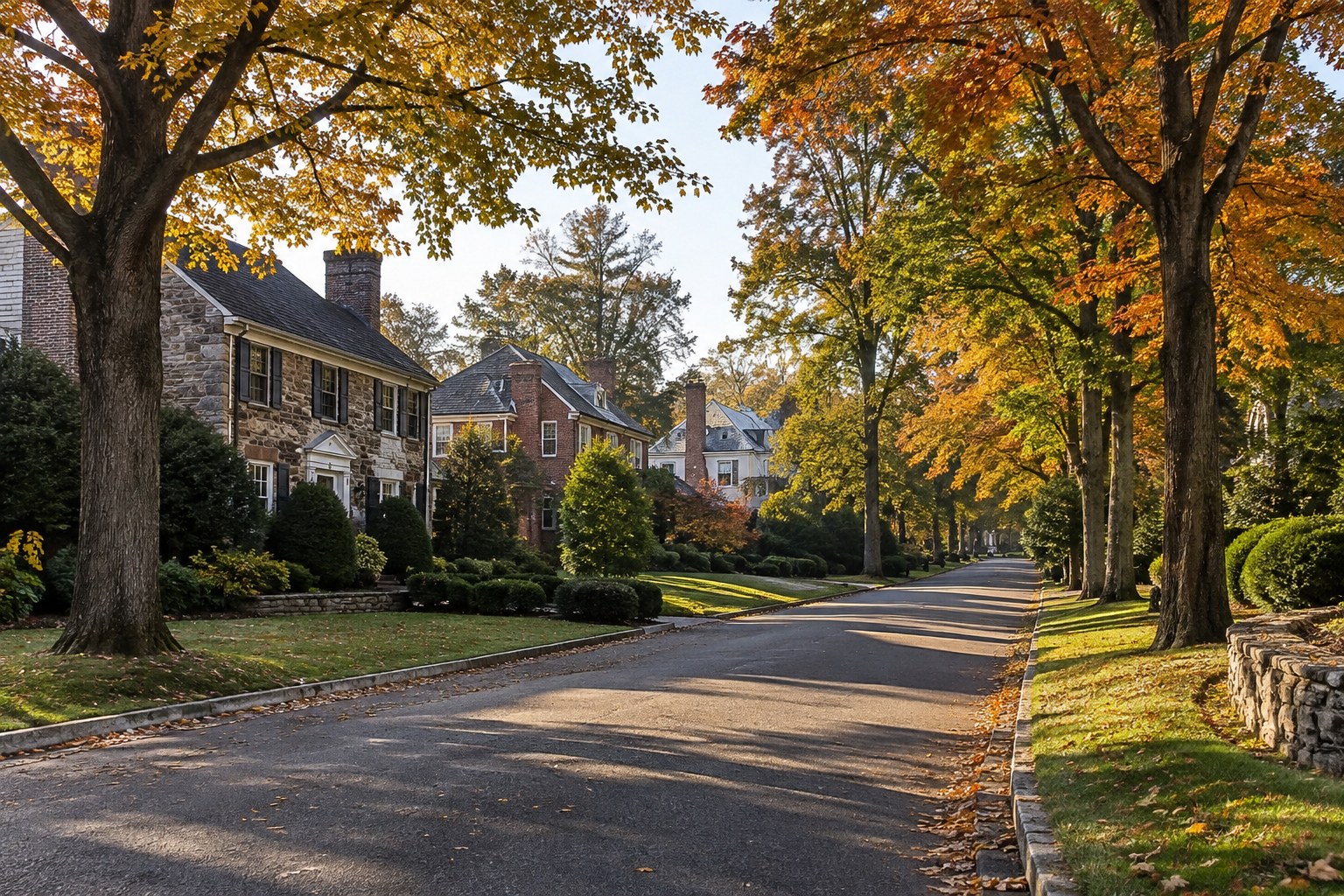 A two story home on a quiet Westchester street